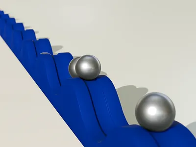 Balls on the ramp 3d animation loop motion design motion graphics