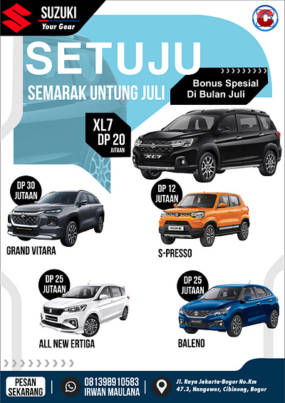 Flyer And Pricelist Suzuki branding graphic design