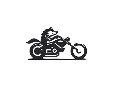 Wolf Biker Logo animal biker brand branding cartoon dog for sale illustration logo mark nagual design speed wolf