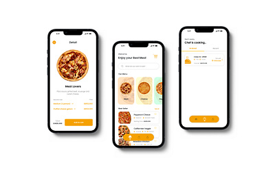 Crusty - Restaurant Food Order UI design food mobile pizza restaurant ui white