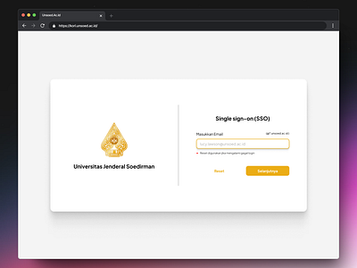 Website SSO Login Page Unsoed - Redesign app indonesia login page sso ui university unsoed ux web page website