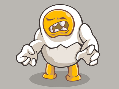 An angry egg art digital illustration egg food graphic design vector