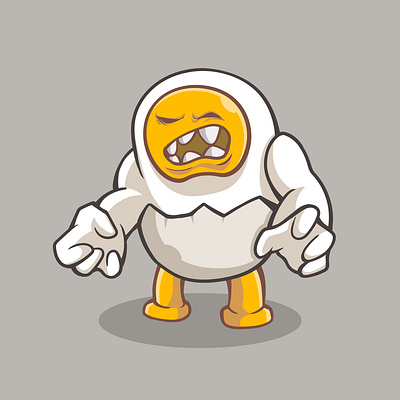 An angry egg art digital illustration egg food graphic design vector