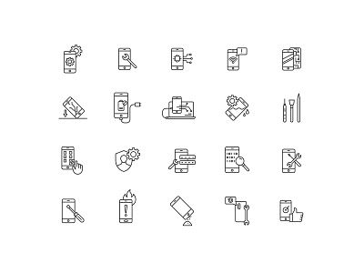 Phone Repair Icons graphicpear icon icon design icon set icons phone repair vector download vector icon