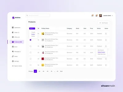 Shopln: Products Page branding dashboard design system order order system product product design saas dashboard saas design saas product ui user experience web