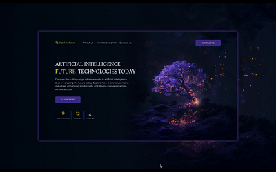 LP for Artificial Intelligence Courses 3d adobe after effects ai animat animation branding dark digital art discover figma graphic design illustration landing page logo midjourney motion graphics social media ui ux