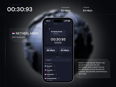 VPN — Mobile App UI Design app design experience design mobile app mobile design mobile ui mobile vpn ui ui design ux design vpn vpn app vpn design