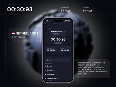 VPN — Mobile App UI Design app design experience design mobile app mobile design mobile ui mobile vpn ui ui design ux design vpn vpn app vpn design