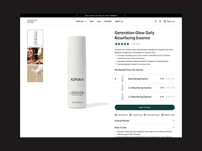 Product page design beauty beauty products cosmetic cosmetic products cosmetology ecommerce health skin skincare web website