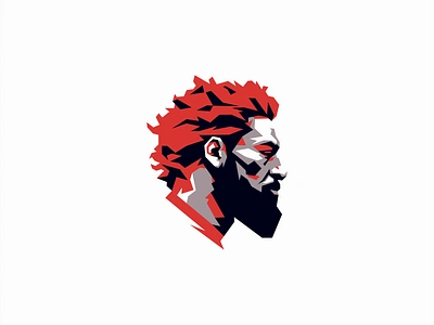 Geometric Bearded Man Design barber beard bearded branding character design details dramatic geometric identity illustration logo man mark people portrait sports symbol vector