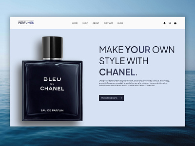 Landing page main screen (Perfume store) chanel design landing landing page mainscreen perfumę store ui user experience user interface ux webdesign