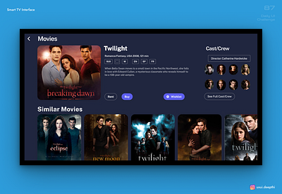 Smart TV interface | Daily UI Challenge # 87/90 product design smart tv ui design ux design