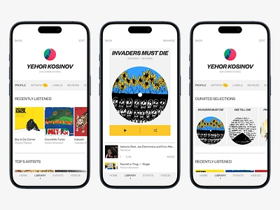 Music Streaming App app artist branding clean design illustration interface ios kosinov lifestyle mobile music popular portal product design streaming trendy ui ux