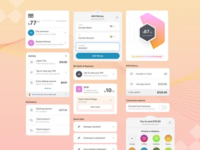 Money Maintenance App Components branding components money maintenance tracking app ui