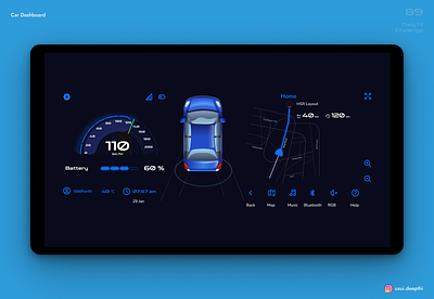 Car Dashboard | Daily UI Challenge # 89/90 car dashboard product design ui design ux design