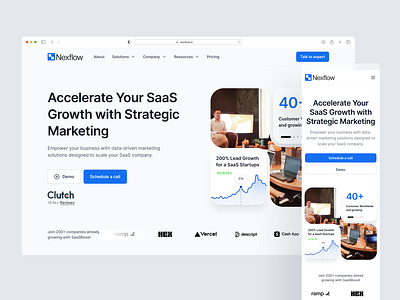 Nexflow - Marketing Agency for B2B SaaS | Landing page website agency agency landing page agency portfolio agency website b2b saas digital marketing digital marketing website hero header landing page landingpage lead generation agency marketing agency marketing design saas saas design saas landing page saas website uiux web design webflow
