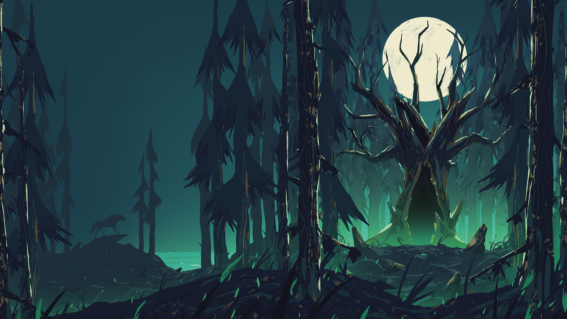 Trigo - Epic Fantasy Book Cover book cover cymraeg dark epic fantasy fiction forest illustration moon tree trigo typography welsh woods