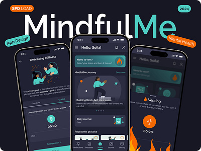 MindfulMe - Mental Health App app figma interface design mental health mobile app mobile ui psychology ux ui ux ui design web design