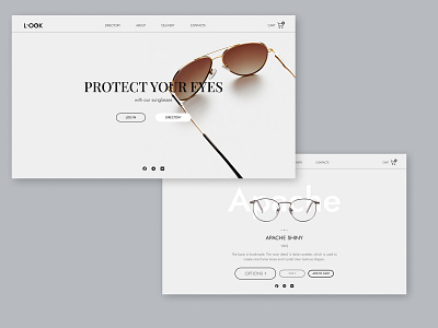 Landing page & product card (Glasses store) glasses landing landingpage minimal minumalstyle online store storę ui user experience user interface ux web website