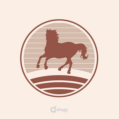 horse moon logo graphic design