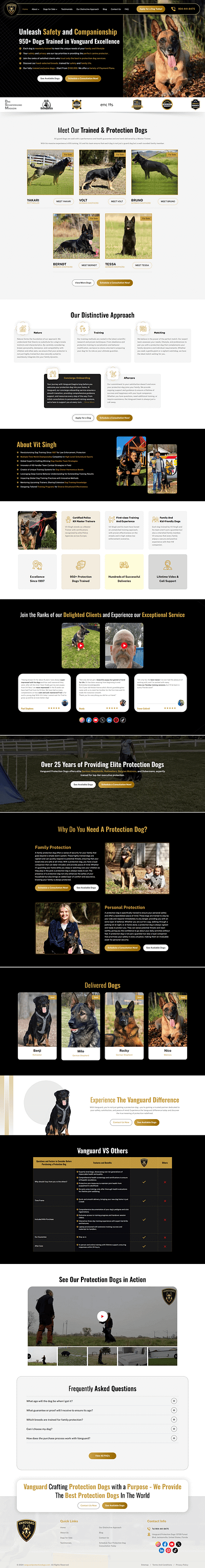 *VANGUARD* PROTECTION *DOGS animation css graphic design html jquery php wordpress