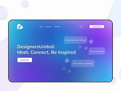 Animation for LP DesignersUnited 3d adobe xd ai animation brand branding event inspiration landing landing page design mockup motion design purple responsive ui user interface