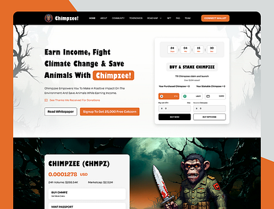 Chimpzee Coin HTML5 & Tailwind CSS Template bootstrap chimpzee crypto css html html css html template html5 meme coin meme crypto meme template meme token memecoin website memecoins template design templates tokens websitetemplate webtemplate