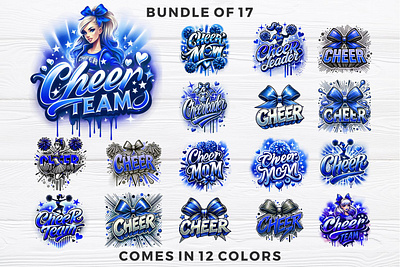 Cheer Airbrushed PNG Bundle 3d animation branding logo motion graphics ui