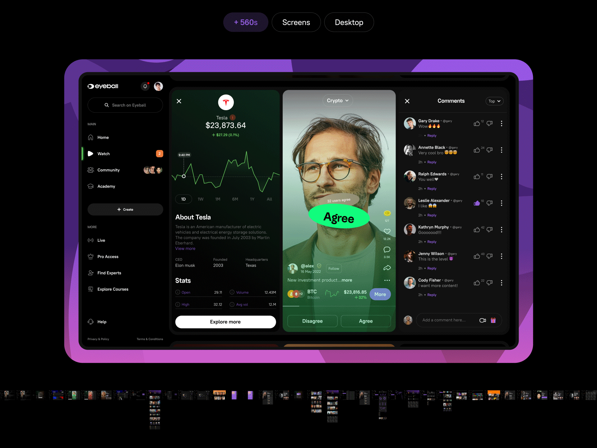 Eyeball Desktop animation branding dashboard design illustration interface investment nft tiktok trading ui ux video