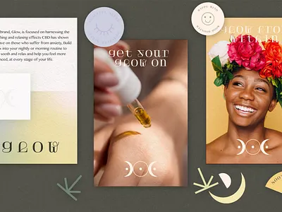 ICAD Glow CBD Beauty Brand branding glow graphic design icad logo wip