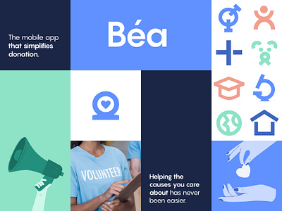 Béa - Branding blue branding charity colors icons illustration logo non profit