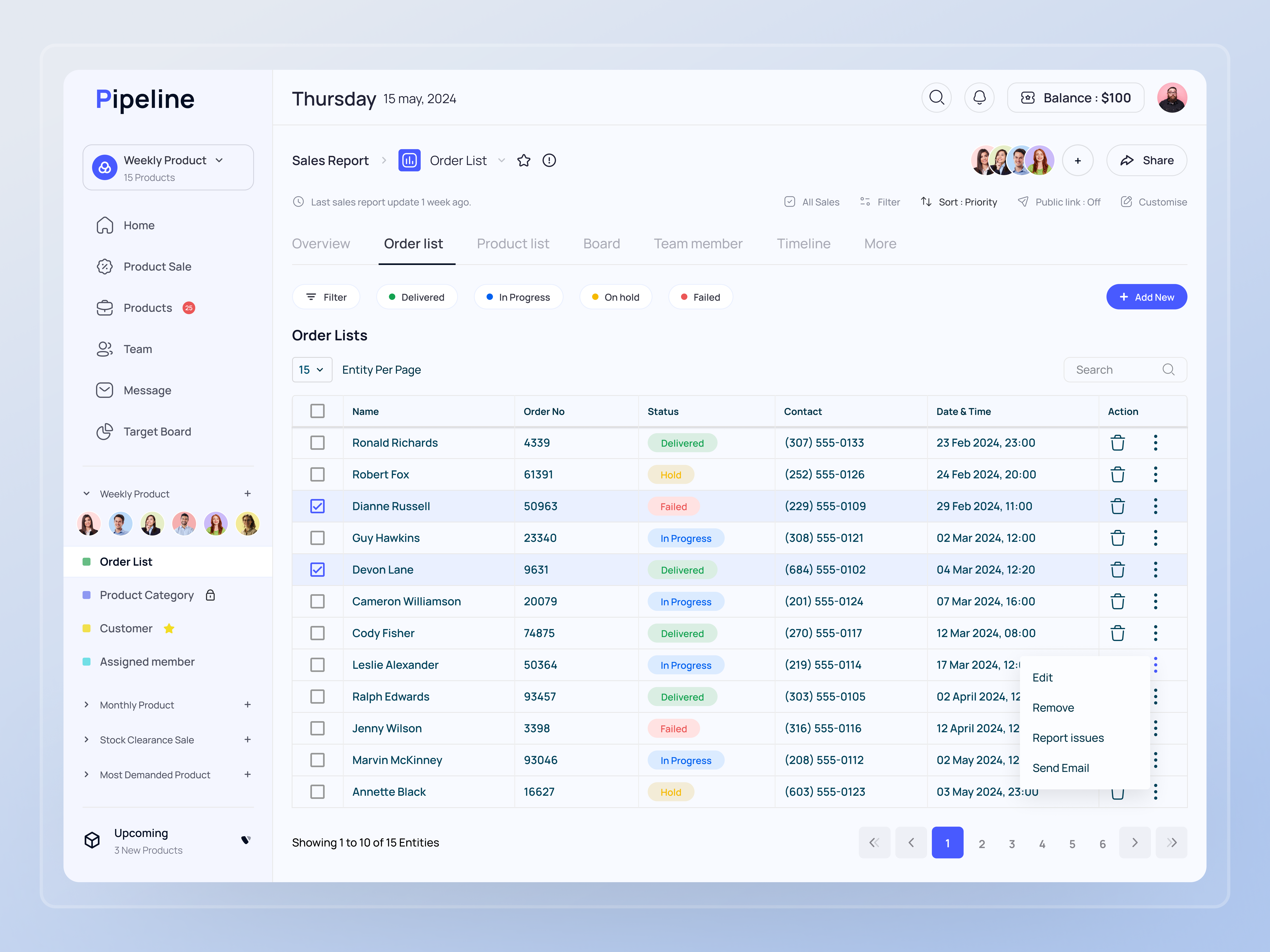 Pipeline Sales Management Software Design application dashboard list managment online order pipeline report sales service software trending ui design uiuxdesign webdesign websoftware