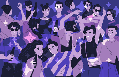 Crowd of friends at party | Vector illustration art cartoon illustration character design design drawing flat illustration flat style friends graphic design illustration