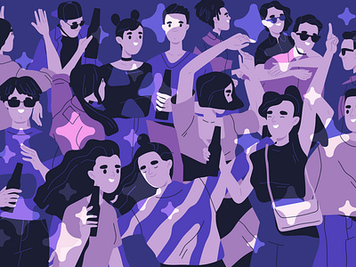 Crowd of friends at party | Vector illustration art cartoon illustration character design design drawing flat illustration flat style friends graphic design illustration