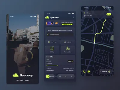 Movers and Packers Mobile App Design app design call chat dark mode delivery easydelivery glass effect house moving map mobile app design mockup movers packers packers and movers app shipper track tracking transport ui ux