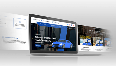 Taxi web screen 3d animation ui web design