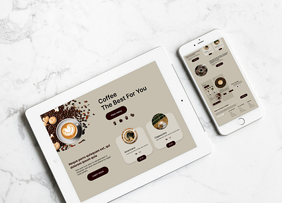 Coffee shop website design 3d animation ui web design