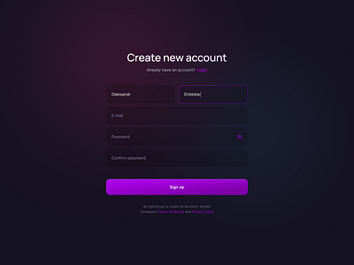 Sign Up Form dailyui form sign up ui