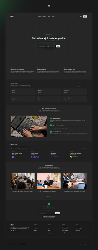 FM Daily UI • Day 03 daily ui fmui job website landing page ui ux web design