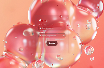 Signup page design 3d animation graphic design ui