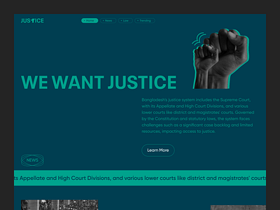 Protest Blog Website Design Hero Header article blog clean design home page justice landing page modern movement news protest sakib student ui uiux web webpage website