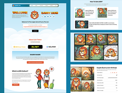 Larry Lion Meme Coin HTM5 & Tailwind CSS Website Template bootstrap crypto crypto token css html html css html template html5 landing page larrylion larrylion memecoin meme coin meme coin website meme token memecoin memecoins tailwind template token website template