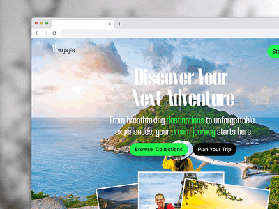 Wvoyages, A hero section Exploration herosection ui uxdesign