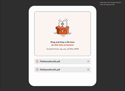 Fun Cartoon Drag & Drop Animation cartoon dragdrop file upload forms graphic design illustration illustration design ui upload user experience user interaction ux visual design