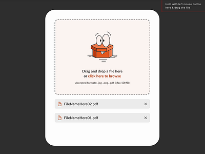 Fun Cartoon Drag & Drop Animation cartoon dragdrop file upload forms graphic design illustration illustration design ui upload user experience user interaction ux visual design