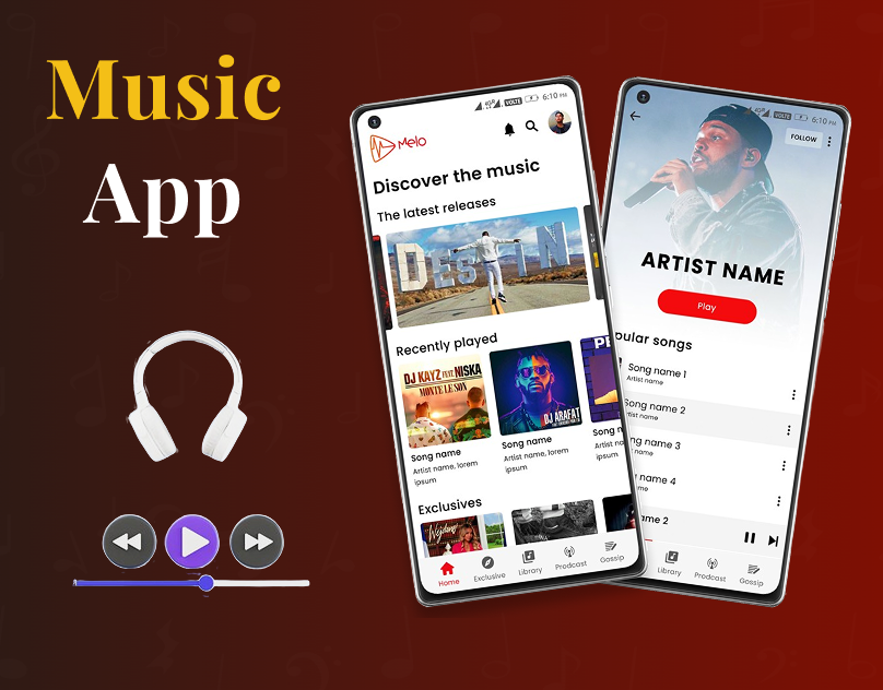 Music Mobile Application appdesign graphic design ui webdesign