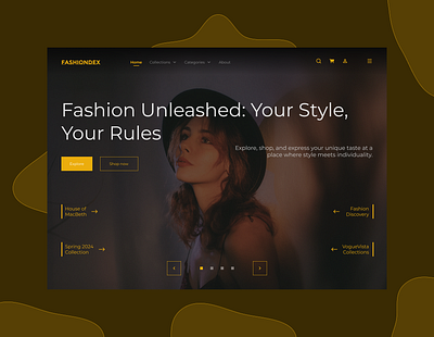 E-fashion website (hero section) e commerce fashion website ui ui design visual design web design