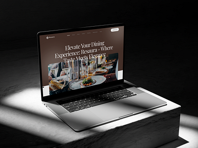 Resaura - Restaurant Landing Page branding design desktop idea inspiration interface landingpage macbook mockup restaurant ui ux