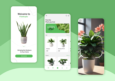 Plantopia app application design green green app plant app plant application plant shop plant store ui uiux ux