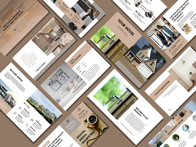 Real Estate- PowerPoint Presentation Template branding brokers graphic design home house powerpoint ppt presentation real estate template